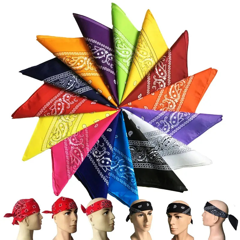 10pcs  Fashion Hip Hop 100% Cotton USA Bandana Square Scarf 55cm*55cm Paisley Headband Printed For Women/Men/Boys/Girls