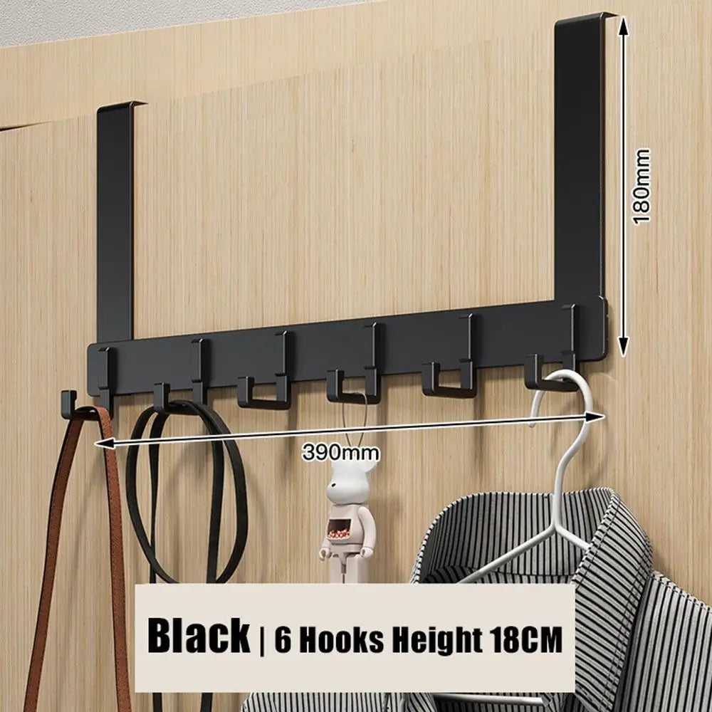 6-Hook Over-the-Door Hanger USA Clothes Coat Hat Towel Organizer Rack for Home Bathroom Kitchen Accessories Holder