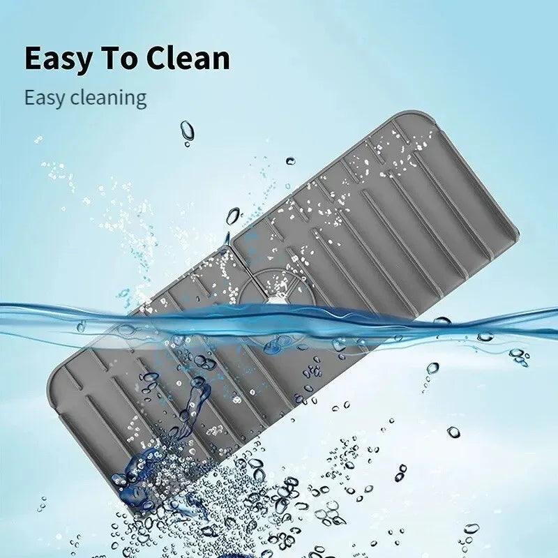 Silicone Faucet Mat Dish Soap Sponge Holder Sink - USA - Kitchen Countertop Drying Mat Bathroom Kitchen Sink Splash Guard Drain Pad