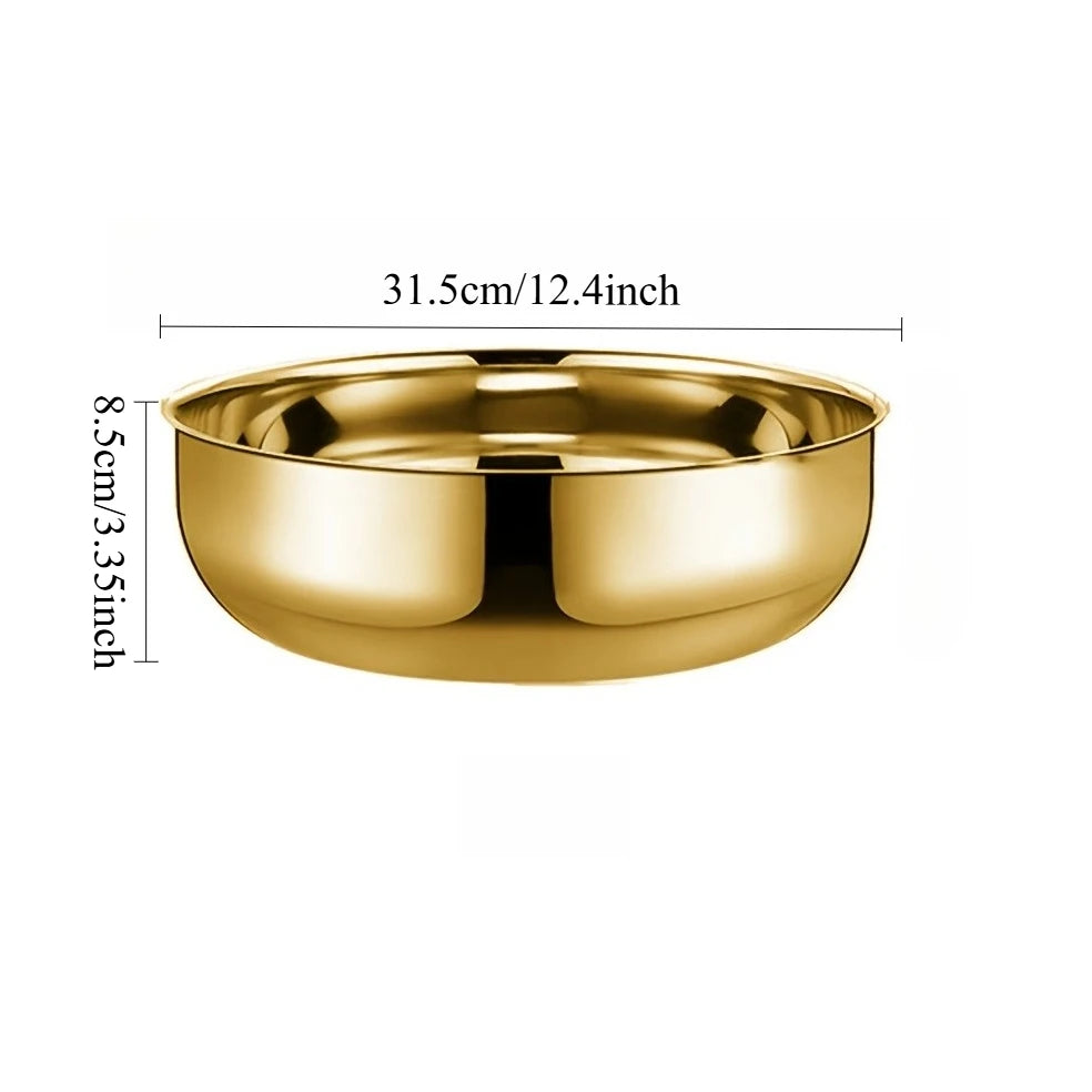 Golden Stainless Steel Mixing Bowl Canada Corrosion-Resistant Bowl for Kneading Dough, Eating Noodles & Washing Vegetables