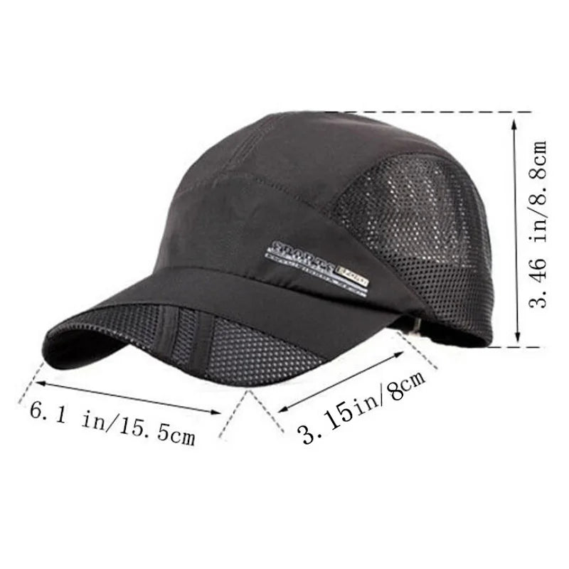 Adjustable Quick-Dry Breathable Hat USA Running Baseball Summer Mesh Cap, Sports Visor for Men & Women, Cool Outdoor Fashion Cap