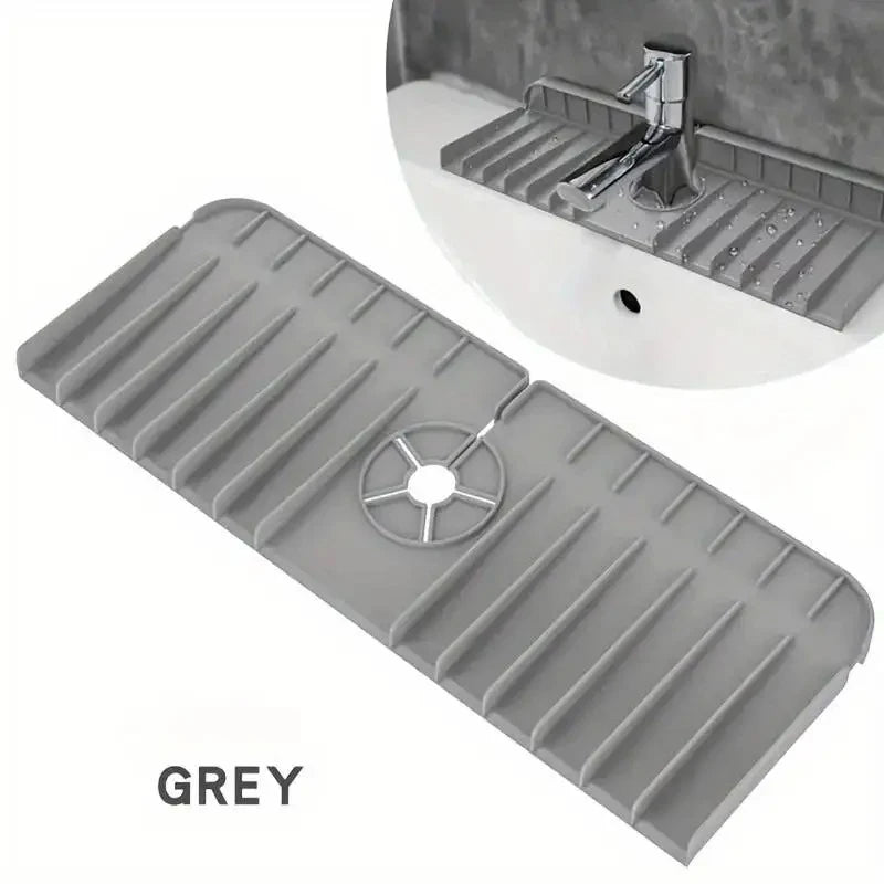 Silicone Faucet Mat Dish Soap Sponge Holder Sink - USA - Kitchen Countertop Drying Mat Bathroom Kitchen Sink Splash Guard Drain Pad