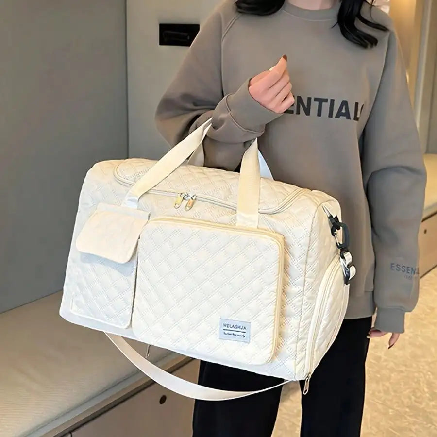 Women’s Large-Capacity Duffel Bag USA with Shoe Compartment, Waterproof Expandable Gym & Travel Bag