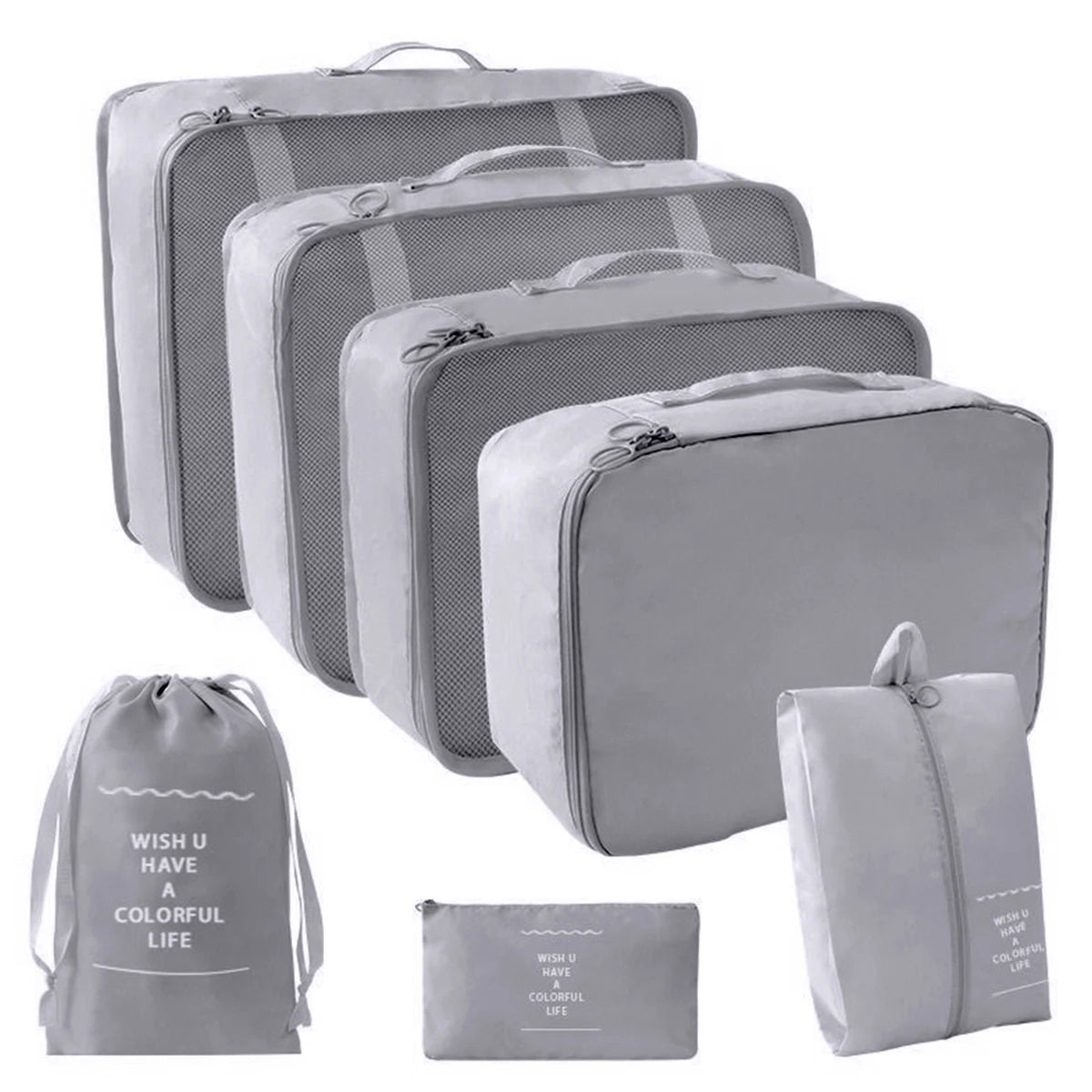 7PCS/Set Travel Organizer Storage Bags Canada Suitcase Packing Cubes Portable Luggage Clothes Shoe Tidy Pouch Folding Set -ZMT