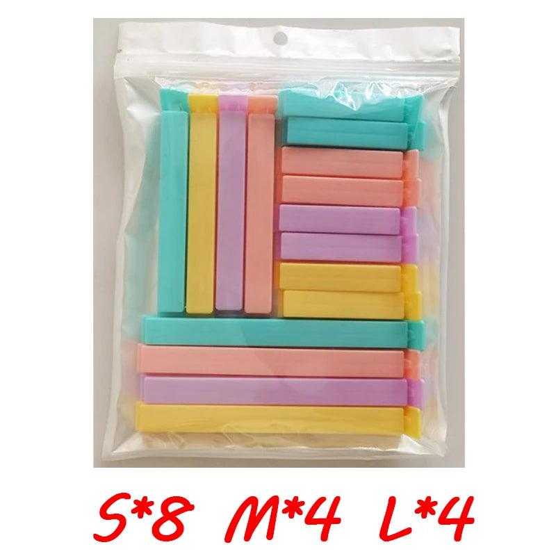 12/16PCS Food Snack Package Bag Sealing Plastic Clips For Packages Kitchen Storage And Organization Items Accessories Tools