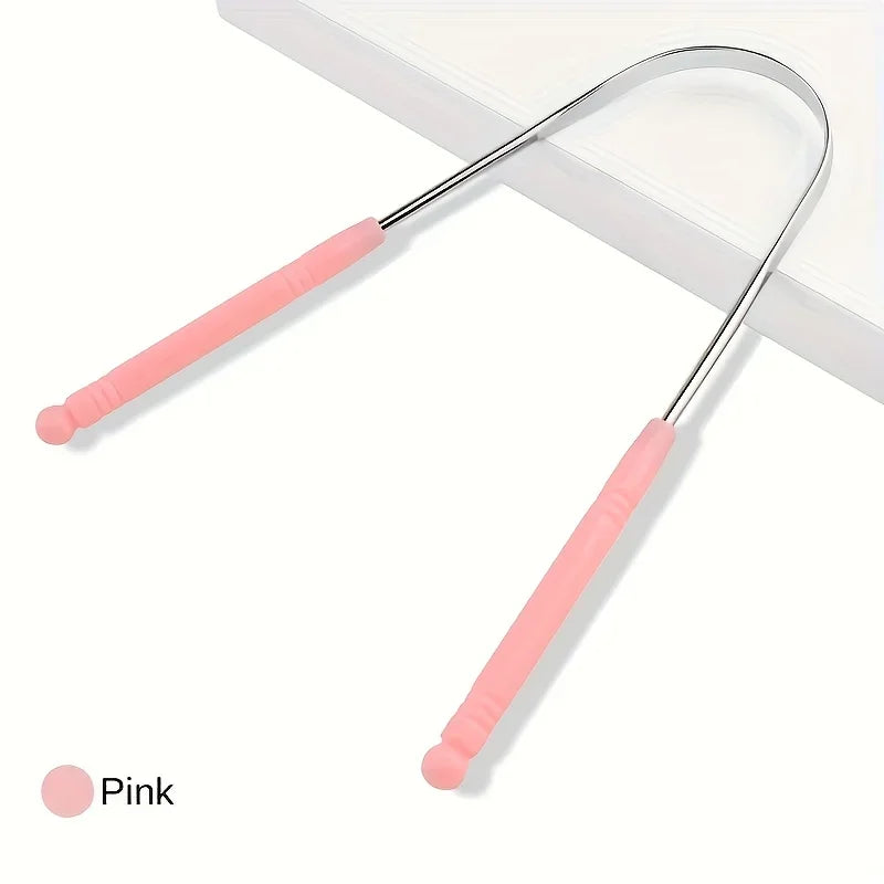 Stainless Steel U-Shaped Tongue Scraper USA Adult Portable Easy-to-Clean Oral Hygiene Tool for Removing Bacteria & Plaque