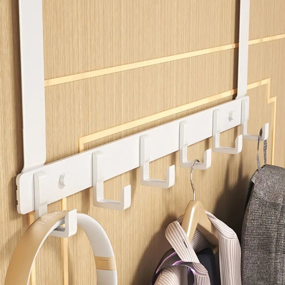 6-Hook Over-the-Door Hanger USA Clothes Coat Hat Towel Organizer Rack for Home Bathroom Kitchen Accessories Holder