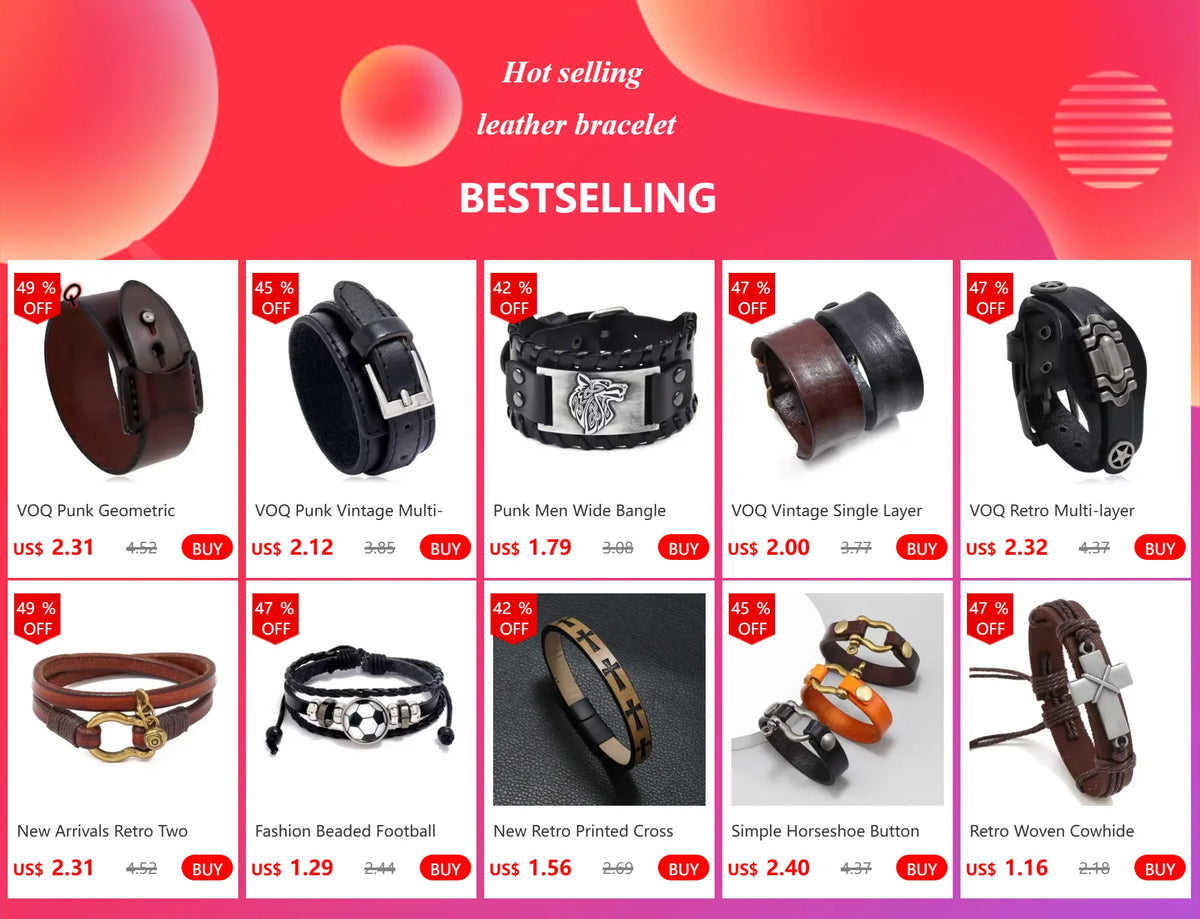 New Arrivals Retro Two-Loop Leather Bracelet USA Men Punk Horseshoe Buckle Wrap Bracelet Creative Jewelry Gift
