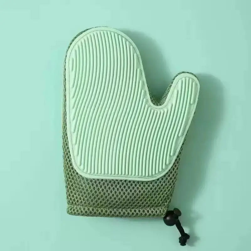 2 in 1 Pet Fur Glove & Cat Hair Remover Glove Dog Grooming Glove Brush for Shedding Massage for Cleaner Clothes Couch Carpet