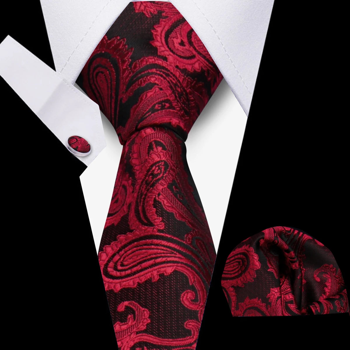 Men’s Business Necktie Set Canada Classic Plaid Cufflinks Handkerchief for Suit Wedding High-Quality 3PCS Tie Set Formal Gravata