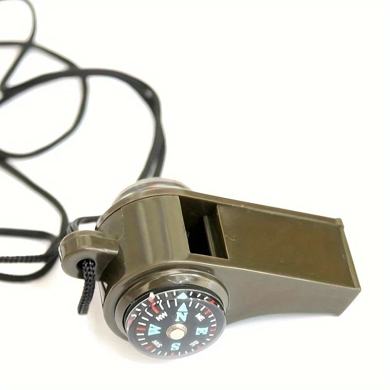 3 in 1 USA Outdoor Emergency Whistle with Compass, Thermometer, Outdoor Whistle, Convenient to Carry Suitable for Camping and Hiking