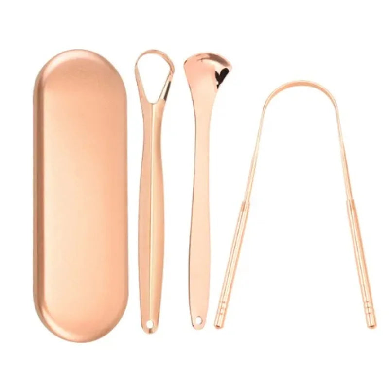 1/2/4 Pcs Reusable Stainless Steel Tongue Scraper Canada Cleaner Fresh Breath Oral Hygiene Care Tool