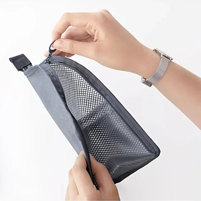 Standing Mesh Toiletry Bag USA Portable EVA Waterproof Travel Foldable Toothbrush Cosmetic Organizer Women Bathroom Storage Pouch