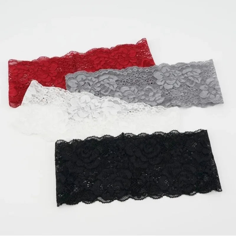 USA Sweet Wide Lace Hair Band Girls Hollow Lace Elastic Headwrap Hair Accessories Women Fashion Hollow Wide Headwear Hair Hoop