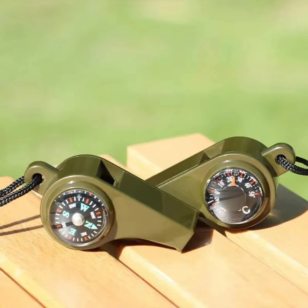 3in1 USA Outdoor Emergency Whistle with Compass, Thermometer, Outdoor Whistle, Convenient to Carry Suitable for Camping and Hiking