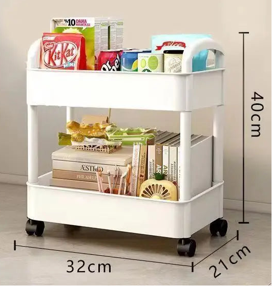 USA Four wheel rolling storage cart, mobile snack box and bathroom organizer, easy to assemble frame