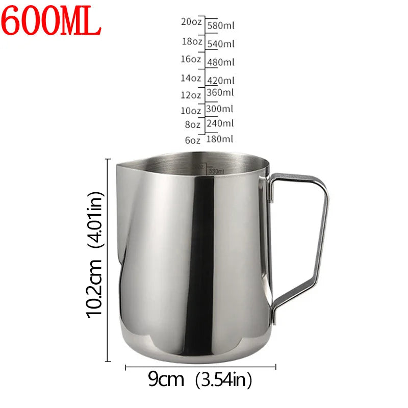 Stainless Steel Milk Frother Jug Canada Coffee Milk Frothing Pitcher Measurement Jug Espresso Barista Tool Coffee Accessories