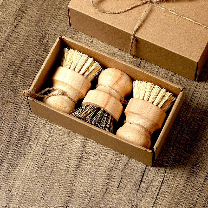 Kitchen Dishwashing Brush Does Not Damage the Pot, Coconut Brown Dishwashing Brush, Kitchen Cleaning Sisal Pot Brush