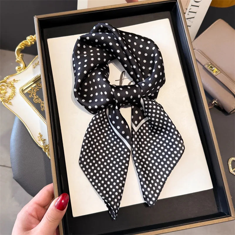 Print 70cm Silk Satin Headscarf Canada Women Luxury Design Neck Tie Scarf Hair Hand Wrist Foulard Shawl Bandana