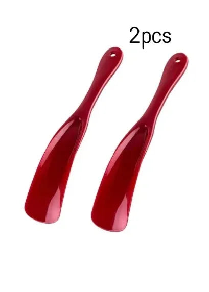 2PCS Unisex Long-Handle Shoe Horns USA Portable Plastic Shoe Helpers Non-Slip Easy-Wear Tools for Travel & Daily Use