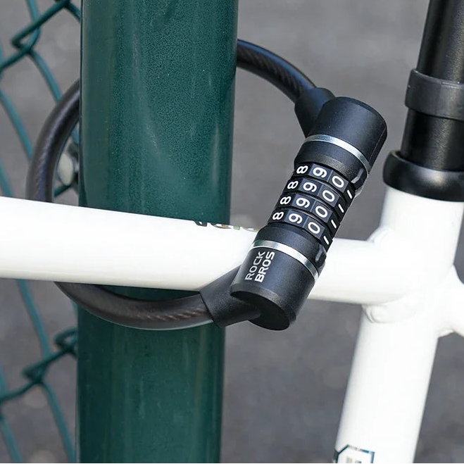 Canada Portable Bicycle Lock Ultra-Light Steel Cable Bike Lock 4-Digit Password PVC Waterproof  Steel Password Lock MTB Road