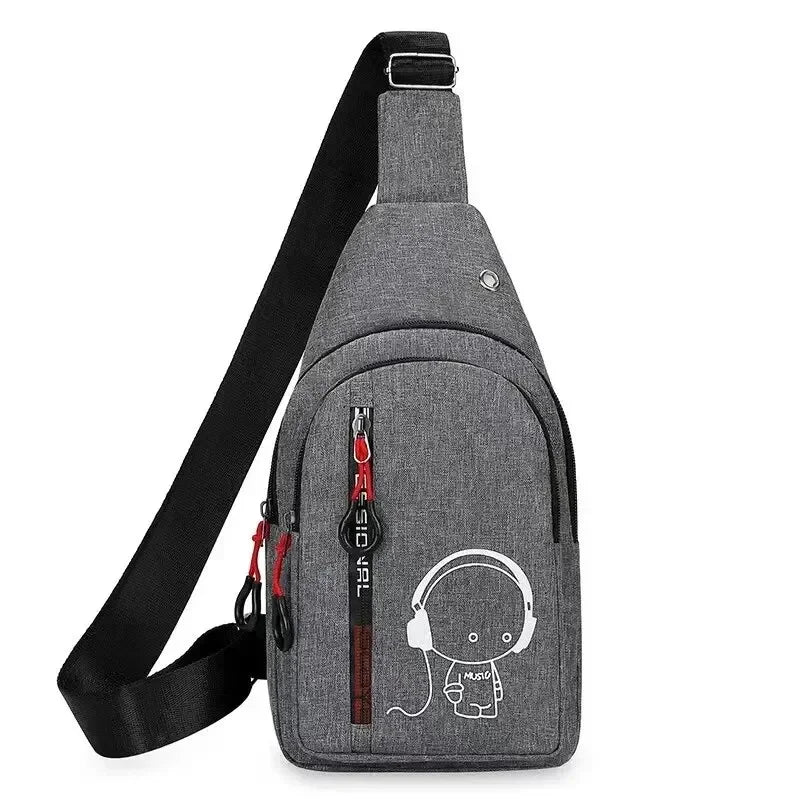 New Casual Fashion Chest Bag USA Men’s Shoulder Crossbody Bag Korean Cycling Backpack Trendy Portable Hand Bag for Men