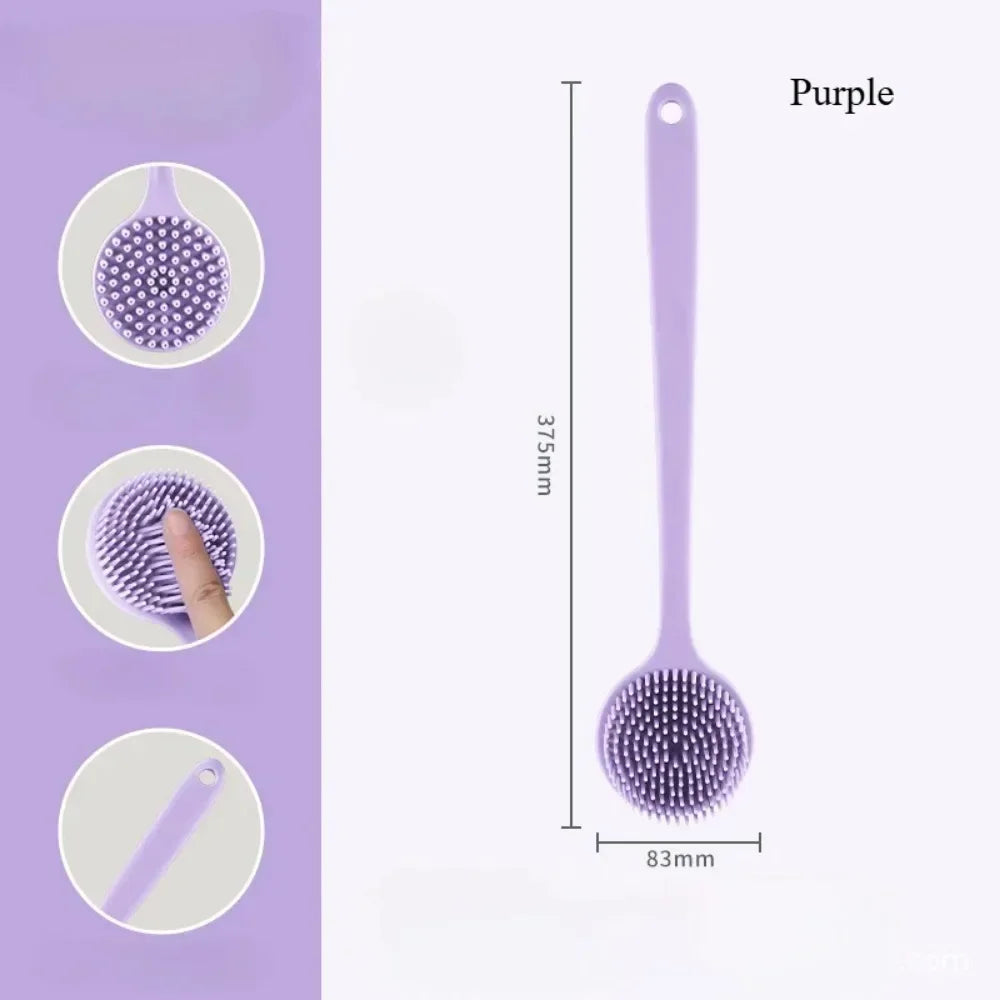 Soft Back Scrubber Brush USA Silicone Skin Massager Bath Shower Scrubbing Brush with Handle Body Wash Exfoliating Bath Supply