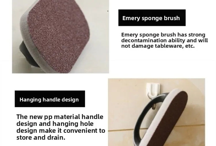 USA Sponge Brush with Handle Reusable Wipe Eraser Cleaner Kitchen Pot Brush BBQ Strong Decontamination Cleaning Tools