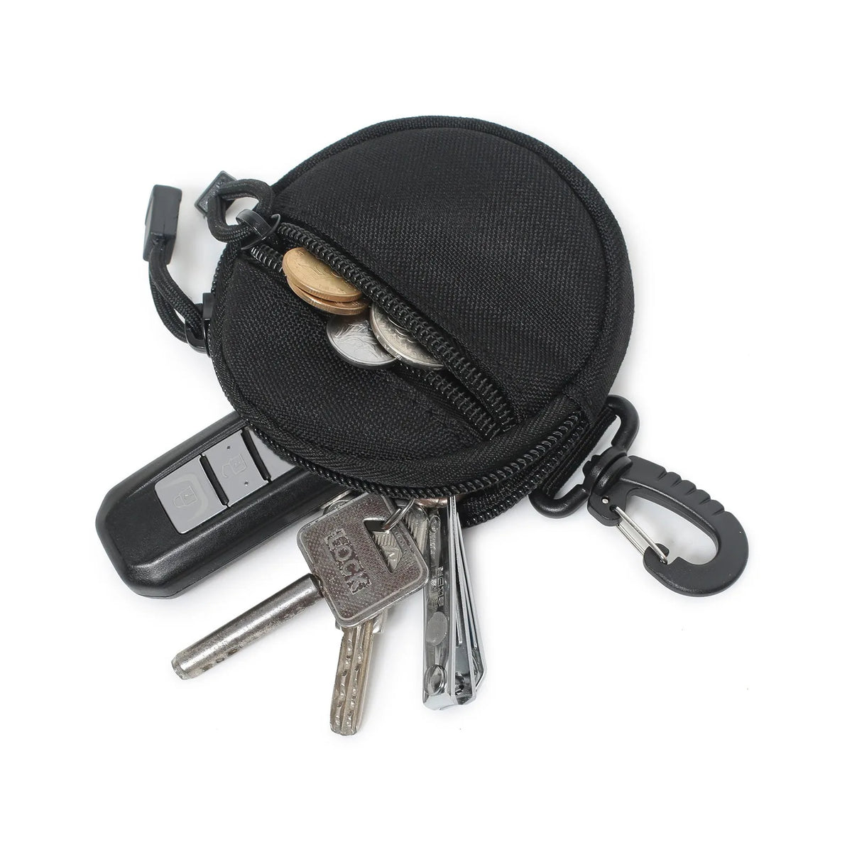 Mini EDC Tool Pouch USA Keychain Zipper Holder for Earphones, Keys, Coins & Small Essentials, Compact Outdoor Hiking Utility Waist Bag