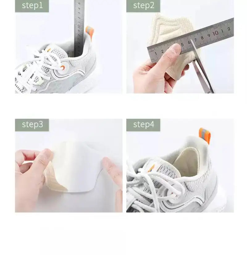 2pcs Shoe Heel Insoles Foot Heel Pad Sports Shoes Adjustable Antiwear Feet Inserts Insoles Heel Protector Sticker Insole Brioche