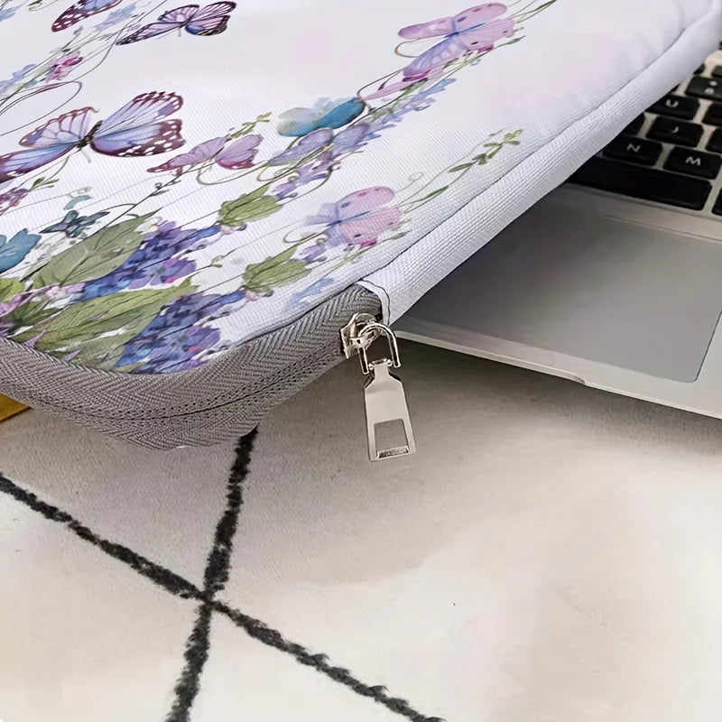 1PC 2-Style Purple Butterfly Laptop Bag USA Briefcase for 14-Inch Laptops, Portable Computer Carrying Case