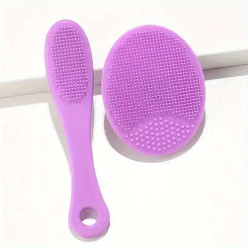 Silicone Facial Brush Cleaner USA Portable Blackhead Double-Sided Massage Brush, Facial & Nasal Scrub Skin Care Cleaning Tool