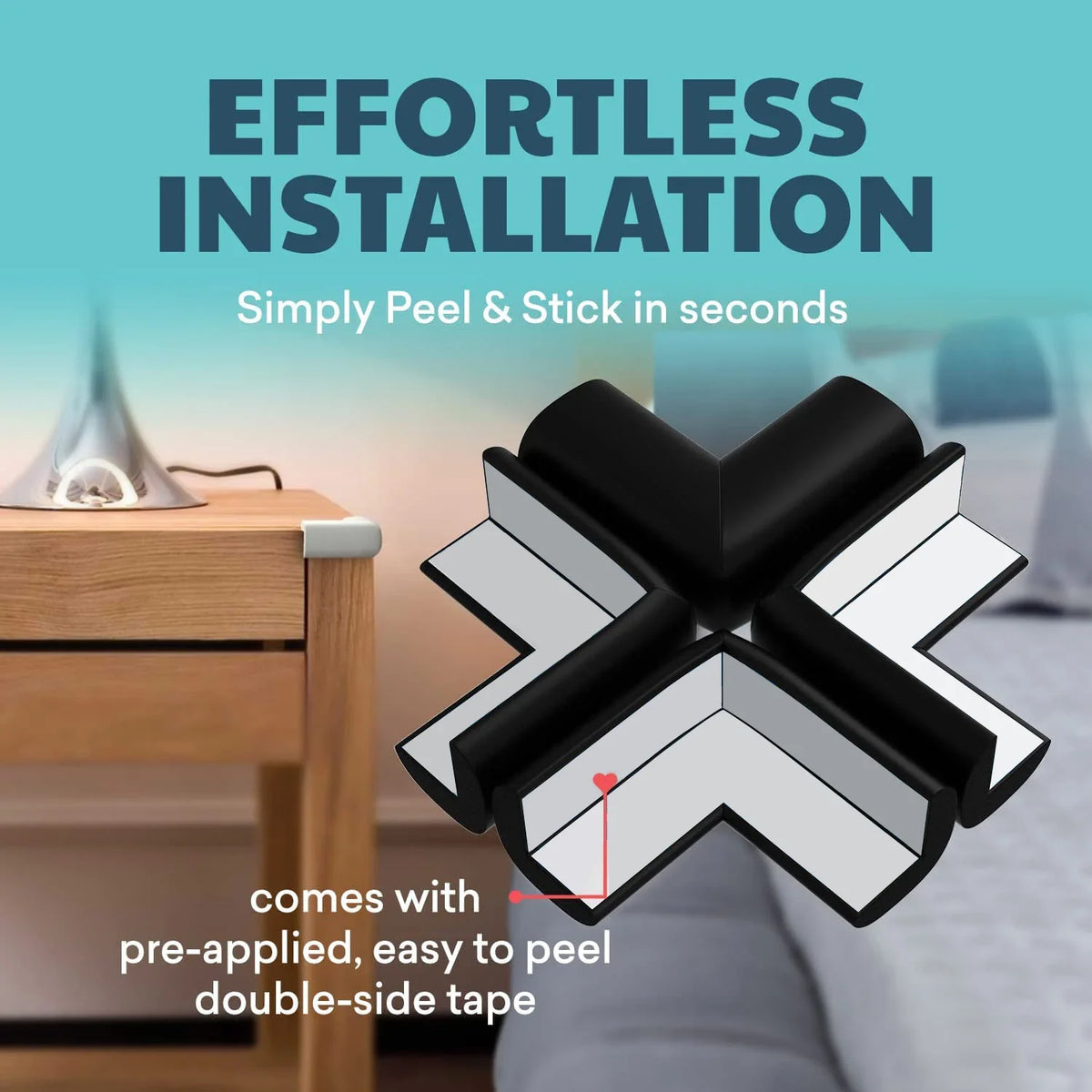 4PCS Soft Baby Proofing Corner Guards Canada Pre-Taped Table Corner Protectors Child Safety Furniture Bumpers & Sharp Edge Guards