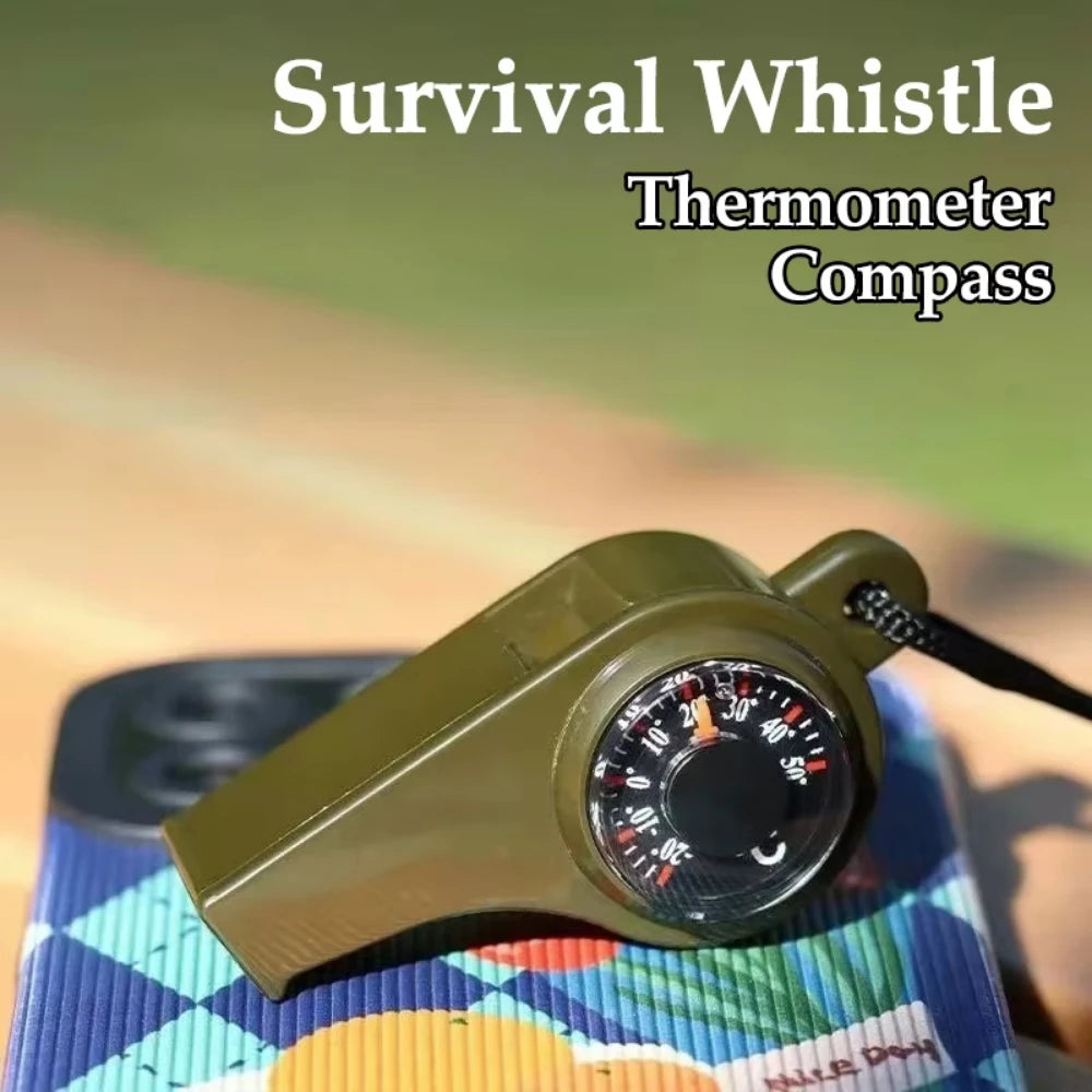 3in1 USA Outdoor Emergency Whistle with Compass, Thermometer, Outdoor Whistle, Convenient to Carry Suitable for Camping and Hiking