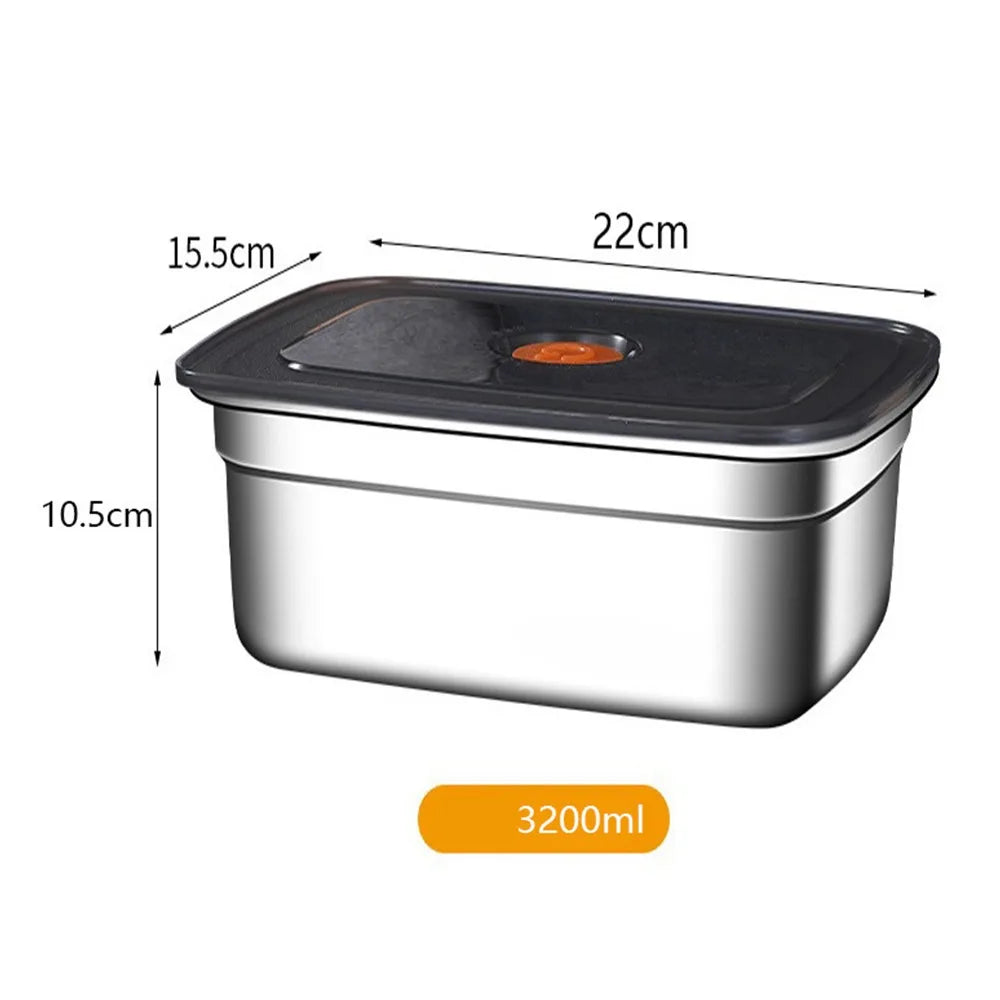 Stainless Steel Camping USA Lunch Box Sealed Microwave Suitable Bento Box Leak-proof Large Capacity Refrigerator Freezer Storage Box