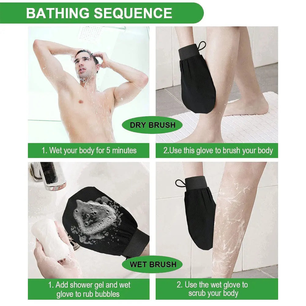 Moroccan Hammam Exfoliating Shower Gloves Painless Remove Dead Skin Scrub Body Korean Massage Mitt Bathroom Cleaning Gadget 1pc