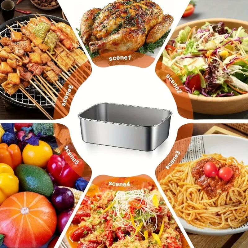 5PCS Stainless Steel Food Containers Set USA Leakproof Stackable Reusable Lunch Bento Boxes for Camping, Picnics, School & Kitchen Storage
