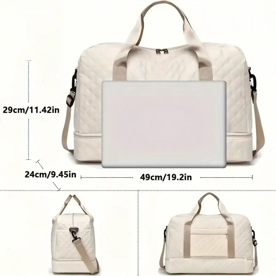 Women’s Large-Capacity Duffel Bag USA with Shoe Compartment, Waterproof Expandable Gym & Travel Bag