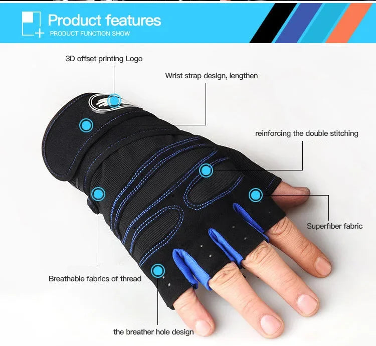 Gym Gloves USA for Men & Women Fitness Weightlifting Wristband Gloves for Bodybuilding, Training, Cycling & Shockproof Sports Exercise