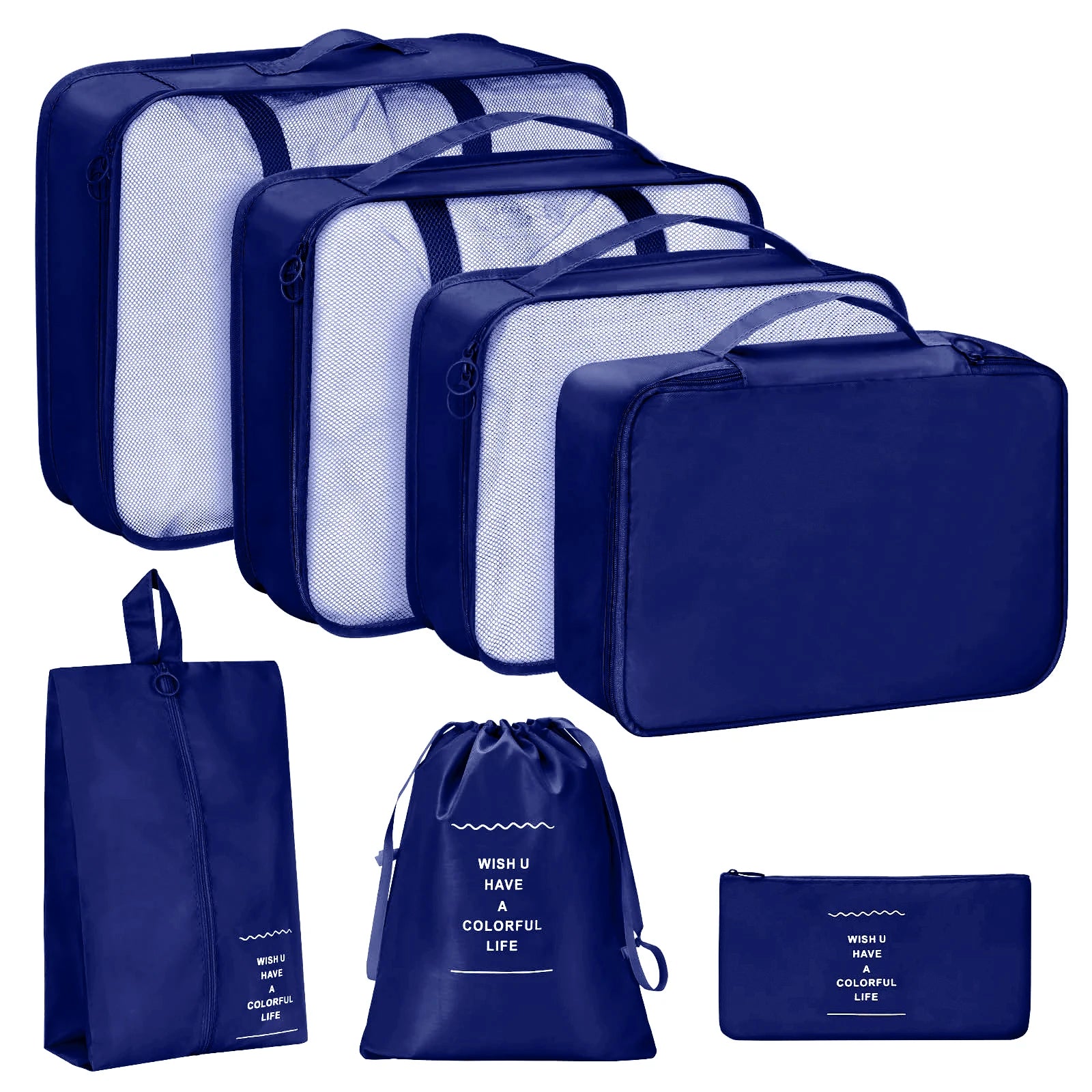 7PCS/Set Travel Organizer Storage Bags Canada Suitcase Packing Cubes Portable Luggage Clothes Shoe Tidy Pouch Folding Set -ZMT