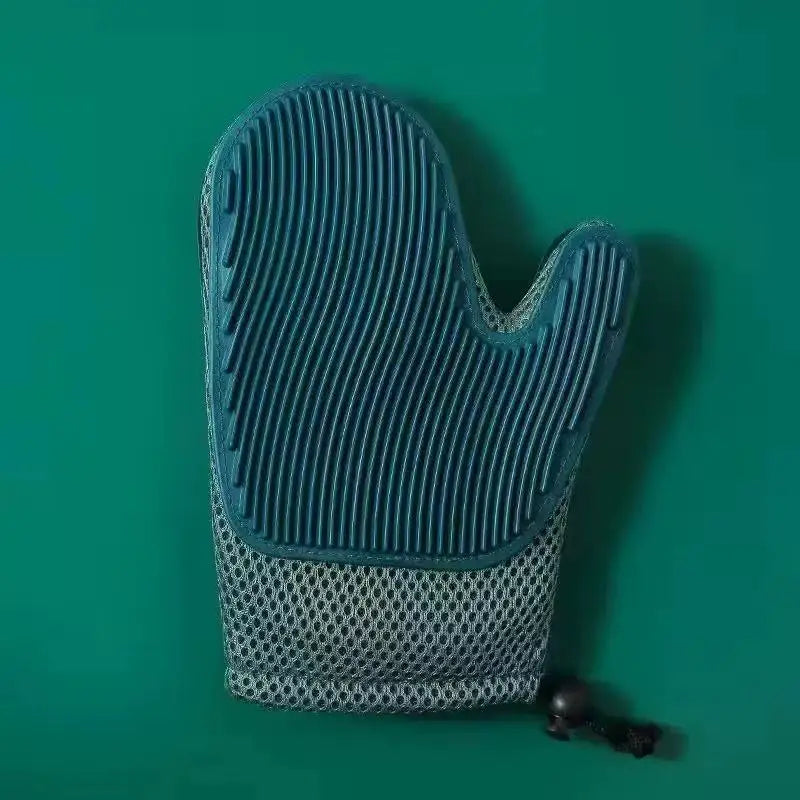 2 in 1 Pet Fur Glove & Cat Hair Remover Glove Dog Grooming Glove Brush for Shedding Massage for Cleaner Clothes Couch Carpet