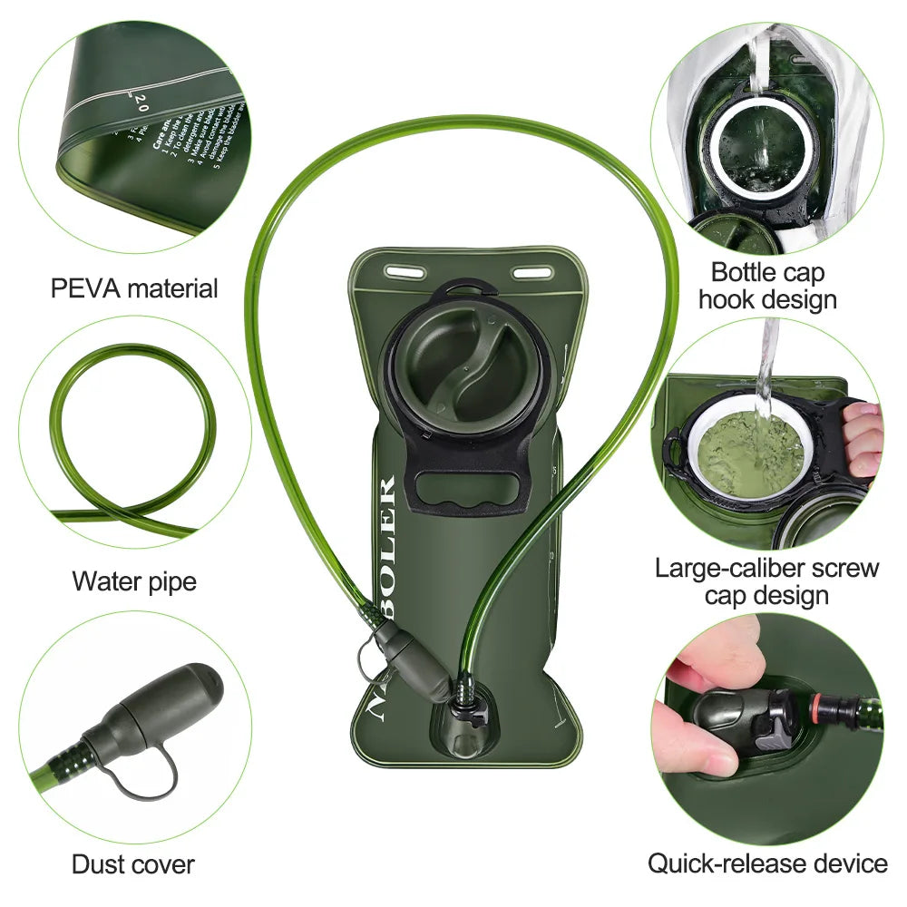 USA Bladder 1.5L/2L/3L Large Capacity Water Bladder Hydration Backpack Running Cycling Hiking Camping Backpack Water Bag