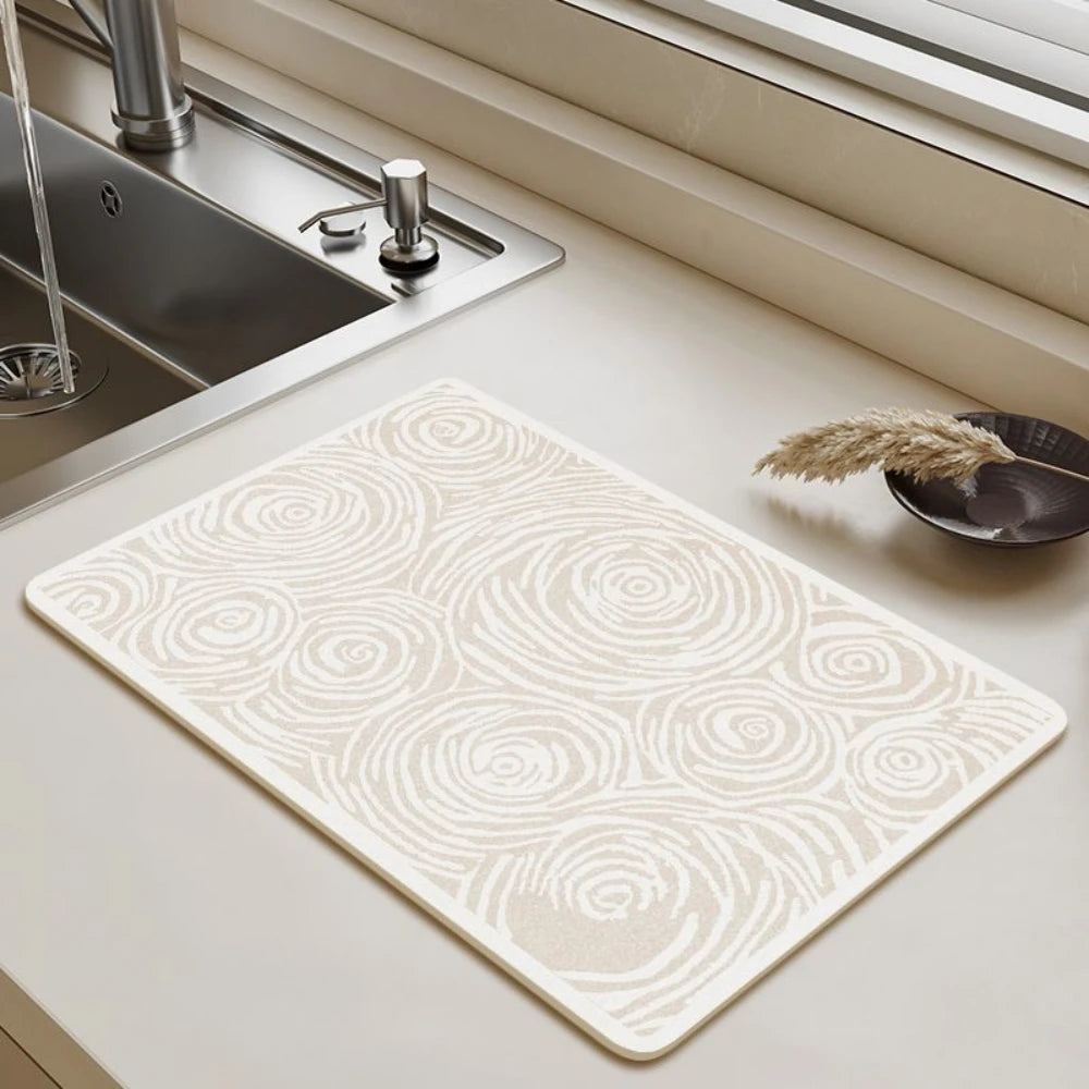 Tableware Drying Mat USA Soft Drain Pad Non-Slip Super Absorbent Wear-Resistant Coffee Machine Mat Kitchen Table Home Decor