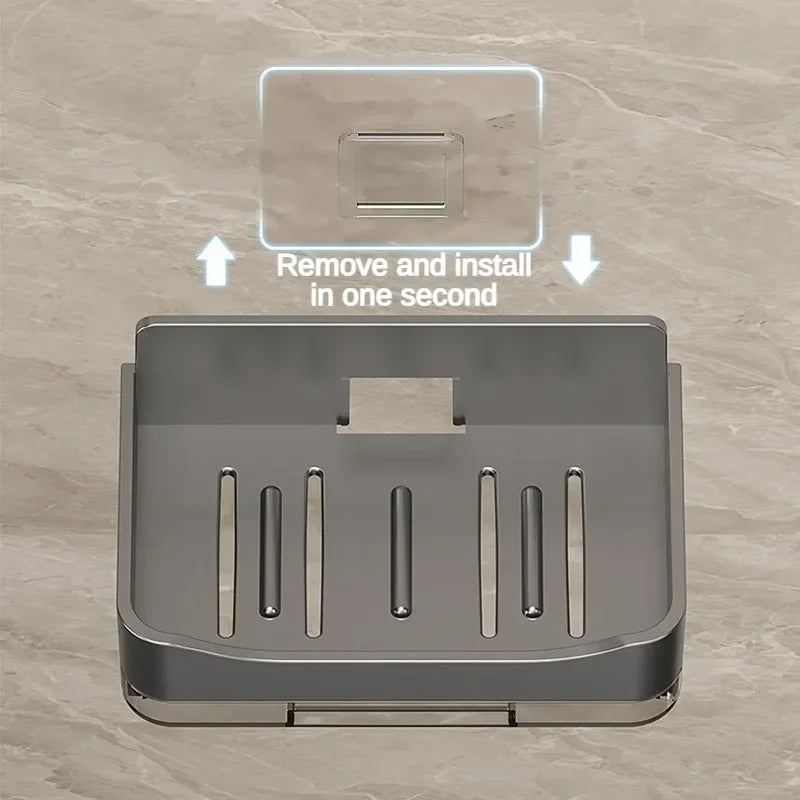 Bathroom Soap Holder Canada Free-Punching Wall Mounted Soap Sponge Holder Organizer Double Drainage Soap Dish Bathroom Accessories