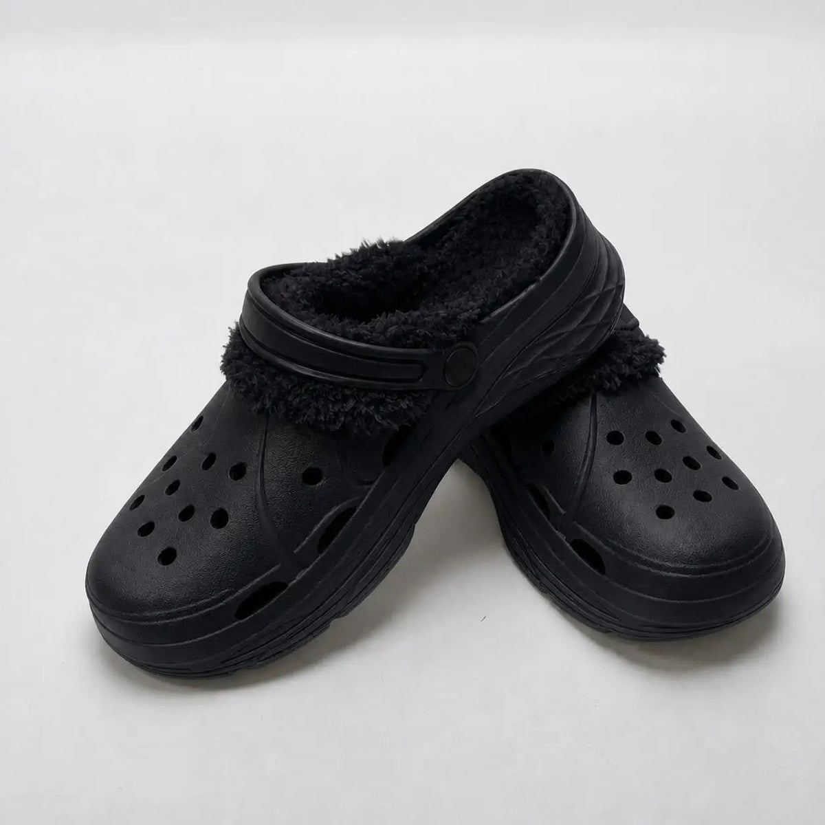 Adjustable Strap Fleece-Lined Clogs USA Winter Non-Slip EVA Slippers Warm Fur-Lined Casual Indoor Outdoor Garden Shoes
