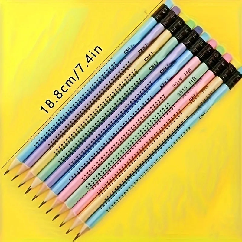 12PCS Assorted Colour HB Triangular Pencils Canada Writing Set for Students Handwriting Practice