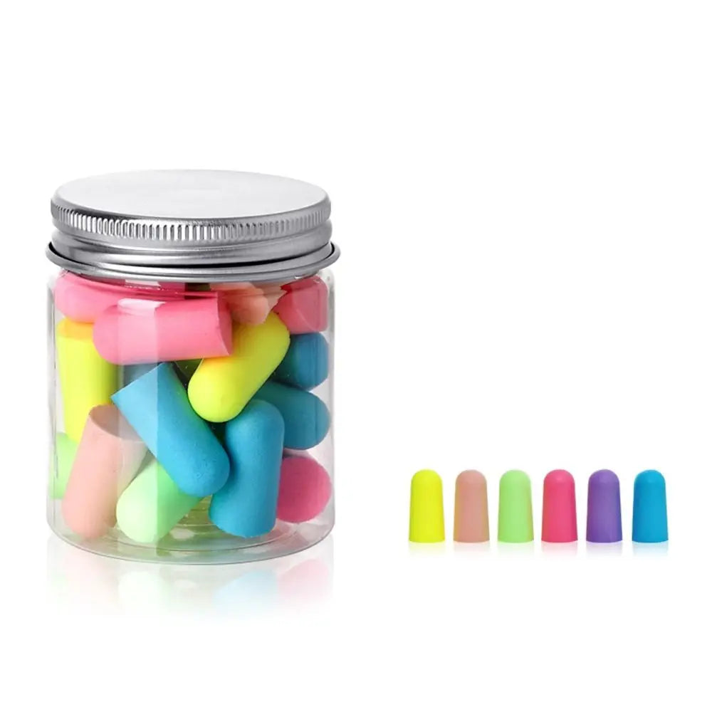10/24/60/120Pcs Anti-noise Ear Plugs Slow Rebound Soft Tapered Noise Reduction Earplugs Multicolor Universal Hearing Protector