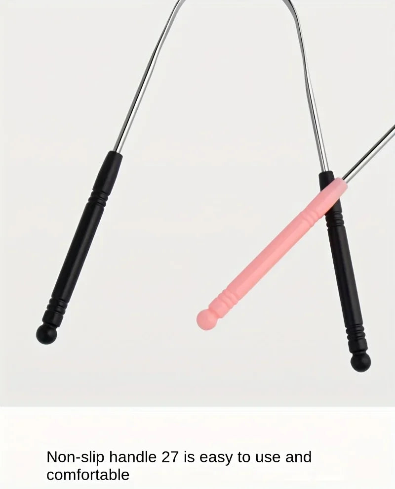 Stainless Steel U-Shaped Tongue Scraper USA Adult Portable Easy-to-Clean Oral Hygiene Tool for Removing Bacteria & Plaque