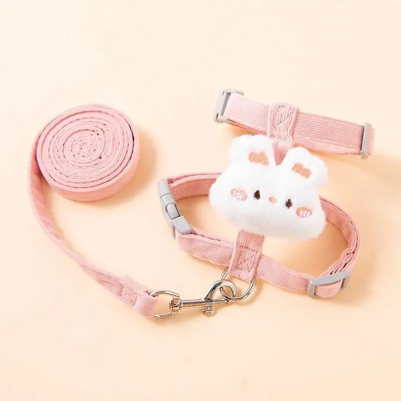 Cartoon canada Doll Backpack Cat Harness Set Plush Toy Vest with Leash Adjustable Escape-Proof Soft Mesh Harness for Small Cats Kitten
