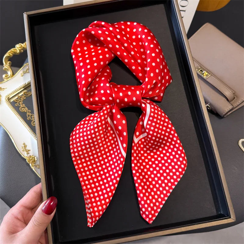 Print 70cm Silk Satin Headscarf Canada Women Luxury Design Neck Tie Scarf Hair Hand Wrist Foulard Shawl Bandana